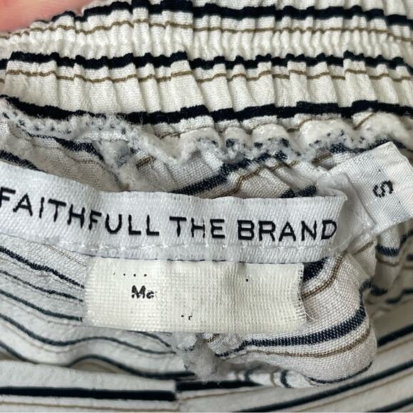 REVOLVE - FAITHFUL THE BRAND Striped Wide Leg Crop Pant, Boho Lagenlook Resort S - Picture 6 of 6